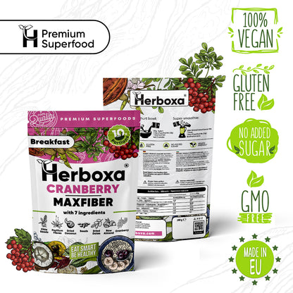 Herboxa® Cranberry Maxfiber: la colazione sana, ricca di fibre e pronta in 5 minuti