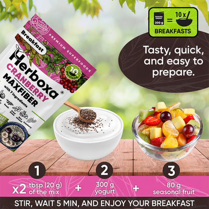 Herboxa® Cranberry Maxfiber: la colazione sana, ricca di fibre e pronta in 5 minuti