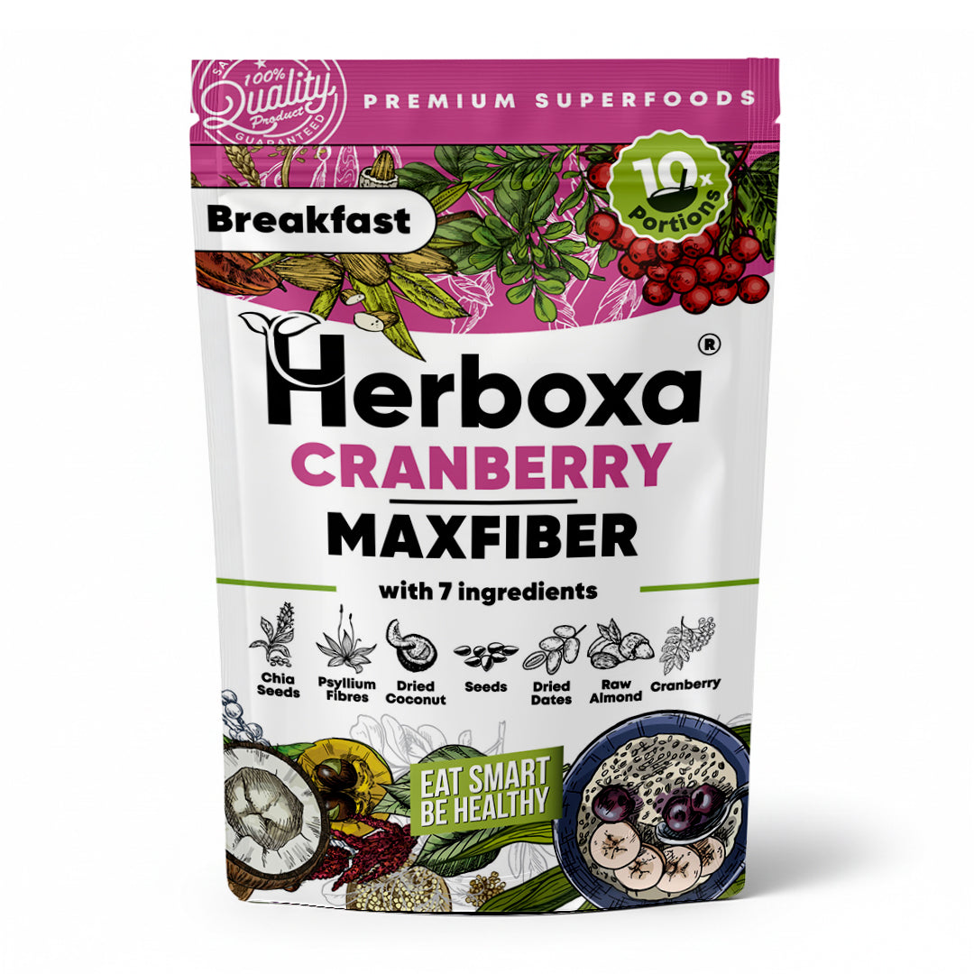 Herboxa® Cranberry Maxfiber: la colazione sana, ricca di fibre e pronta in 5 minuti